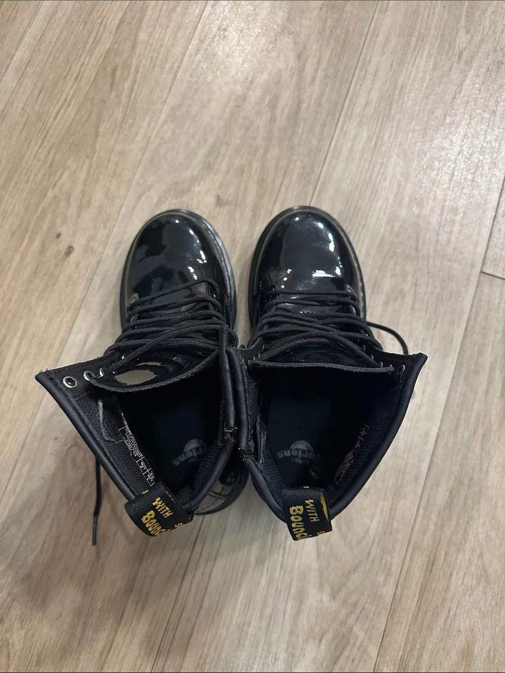 New! Doc Martens Patent Leather Black Boots Toddler 2
